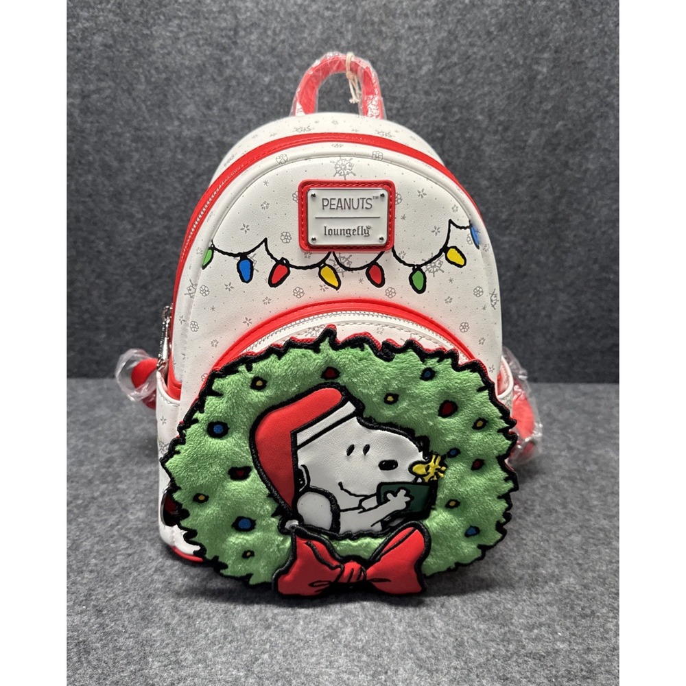 Loungefly Peanuts Holiday Christmas Wreath Mini Backpack - Brand New!